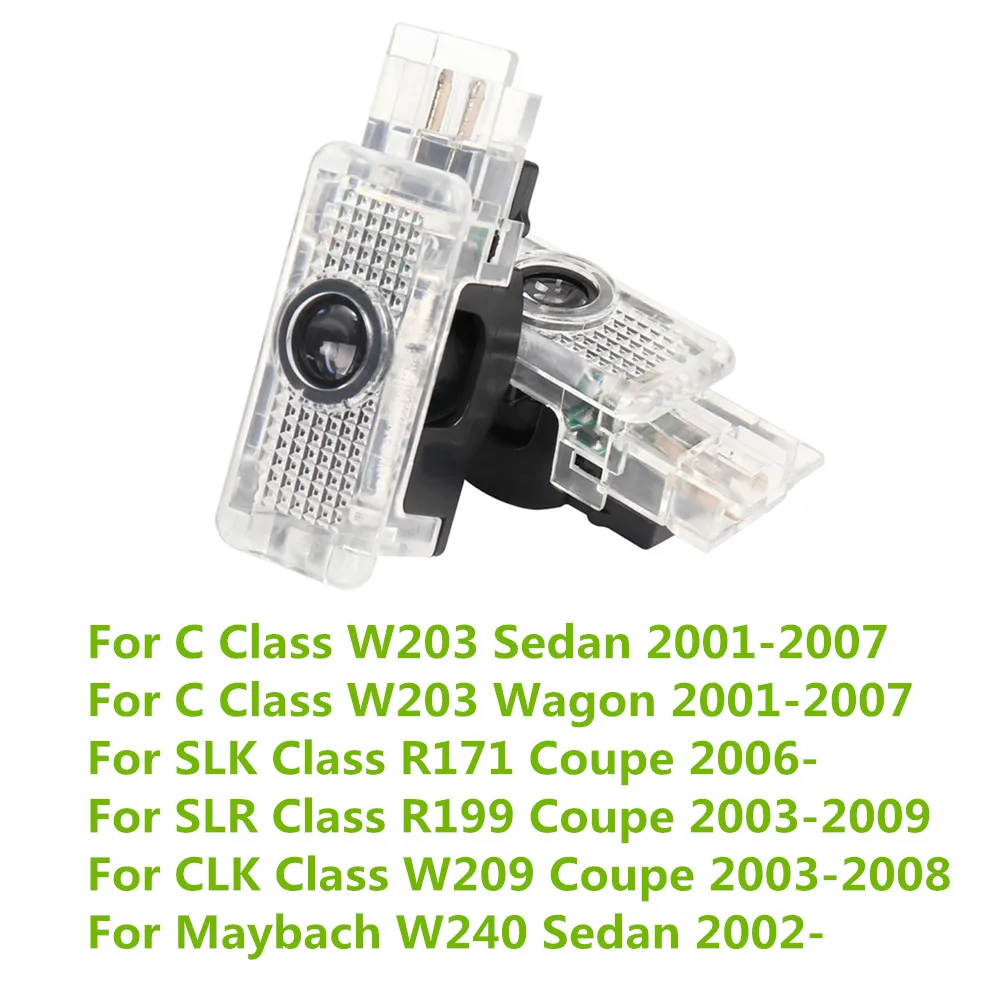 

2X для Mercedes Benz C Class W203 SLK R171 R199 CLK W209 W240 Светодиодный дверной логотип автомобиля Добро пожаловать проектор Ghost Shadow Light аксессуары