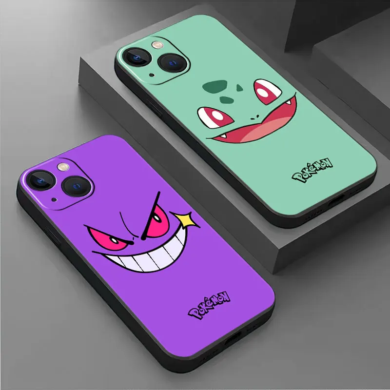 

Pokemon Gengar Face Phone Soft Case For iPhone 14 13 12 11 Pro Max XS Max XR X 7 8 6 6S 5 5S 14 Plus 12 Mini SE Celular Cover