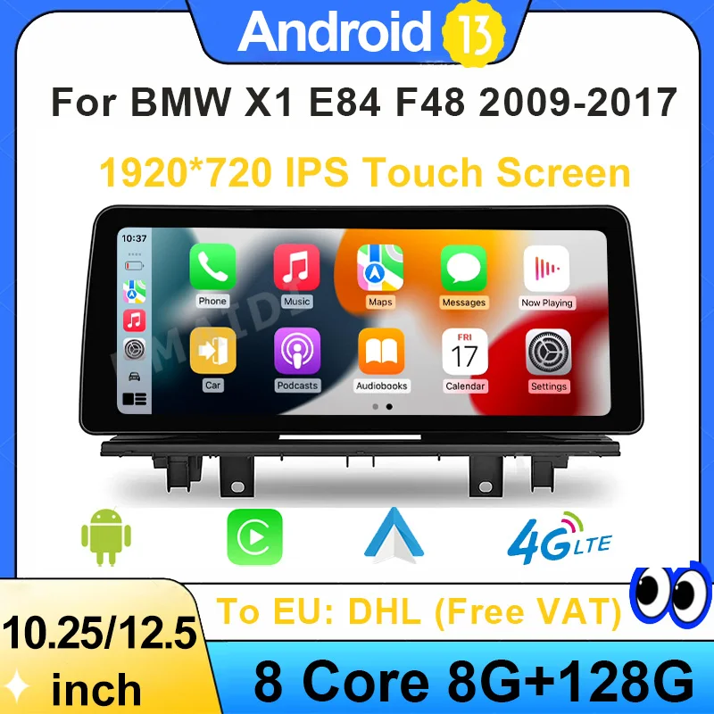

10.25 Inch Car Radio Wireless CarPlay Android Auto For BMW X1 E84 F48 2009 - 2017 CIC 4G Multimedia Player 2 Din GPS Touch Video