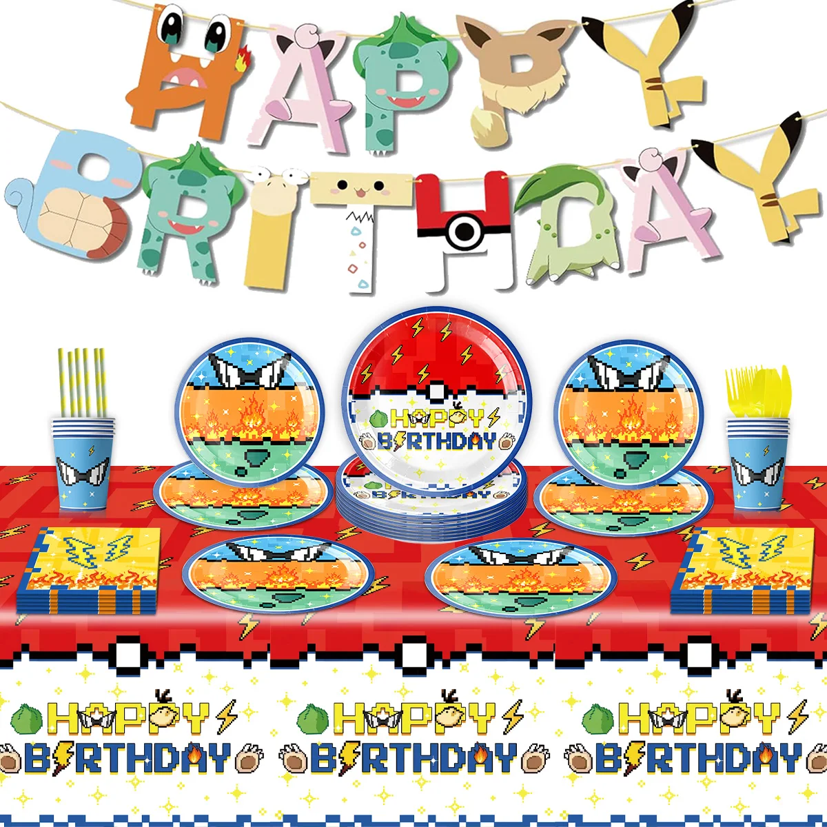 MINISO Покемон тематический украшение для дня рождения одноразовая посуда Детские