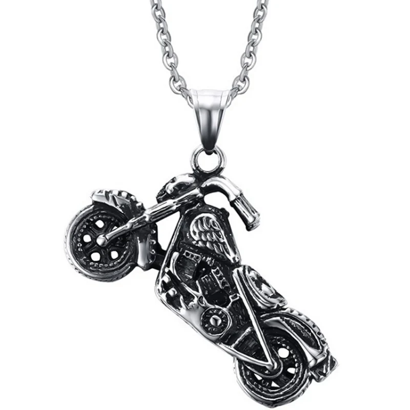 

Europe and America Punk Wind Casting Motorcycle Pendant Necklace Men Retro Gothic Ghost Knight Pendant Stainless Steel