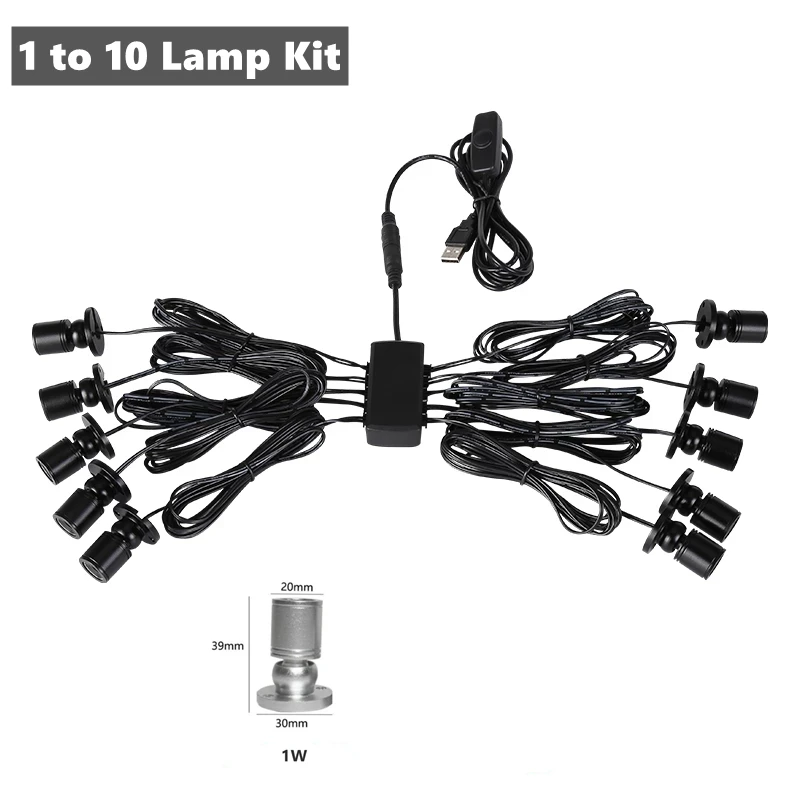 

Khelse DC5V мини светодиодный прожектор черный/серебристый 1Вт