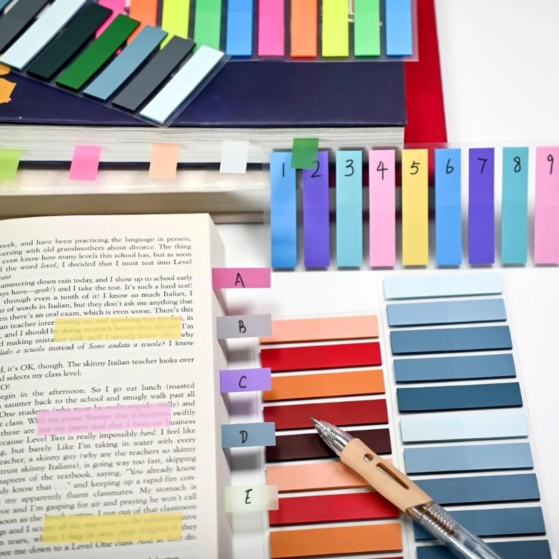 2000-4200 шт. многоцветные индексные наклейки с линейкой для переплетения