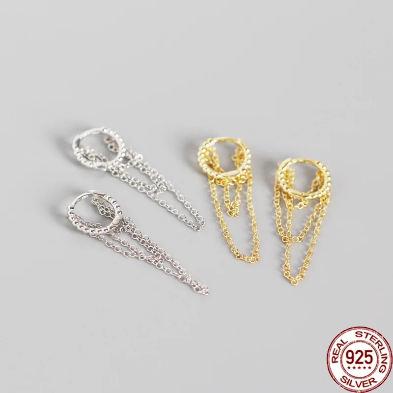 

E0141 роскошные женские серьги-кольца из серебра 925 пробы