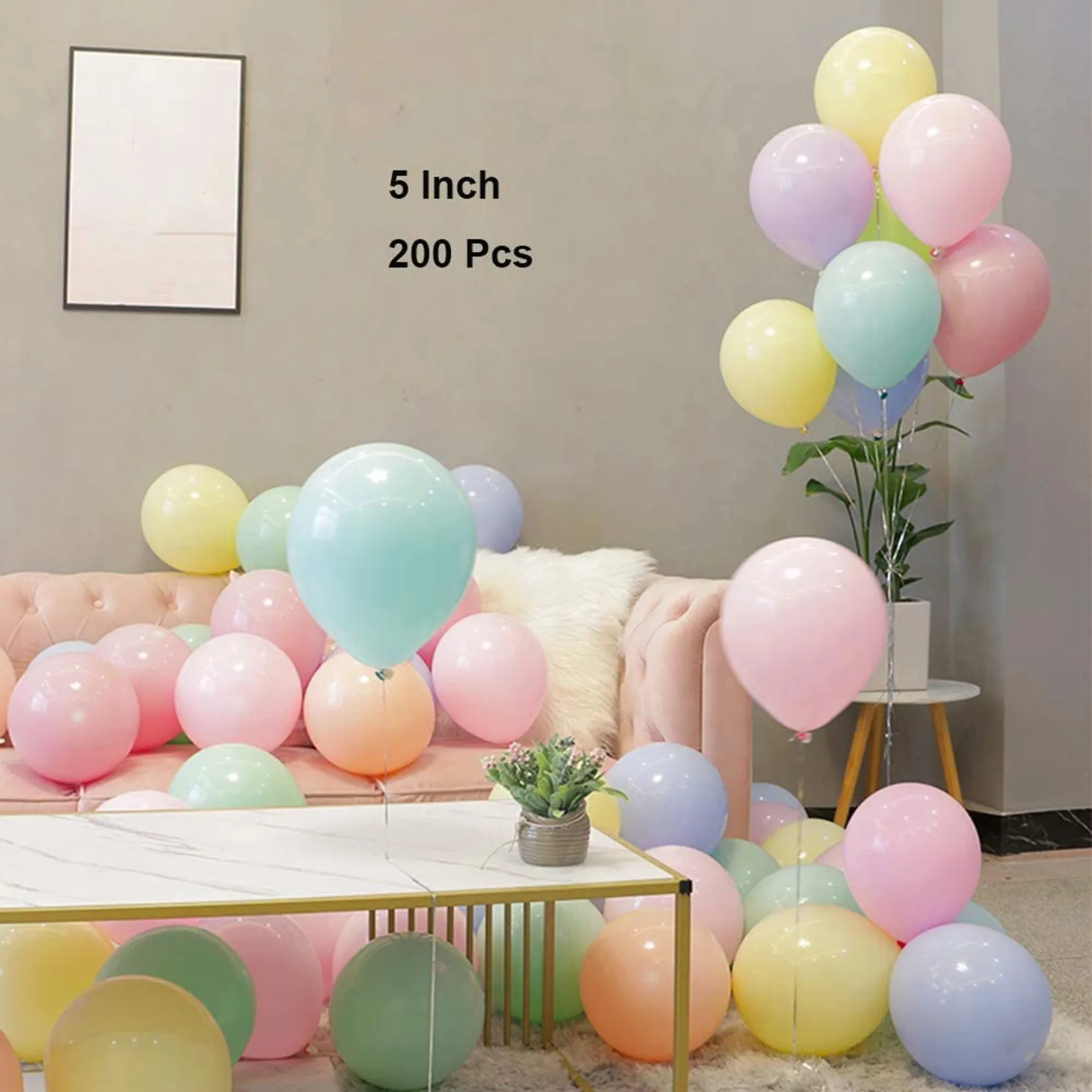 200 шт. 5-дюймовый латексный шар Macaron пастельный воздушный с конфетами украшение