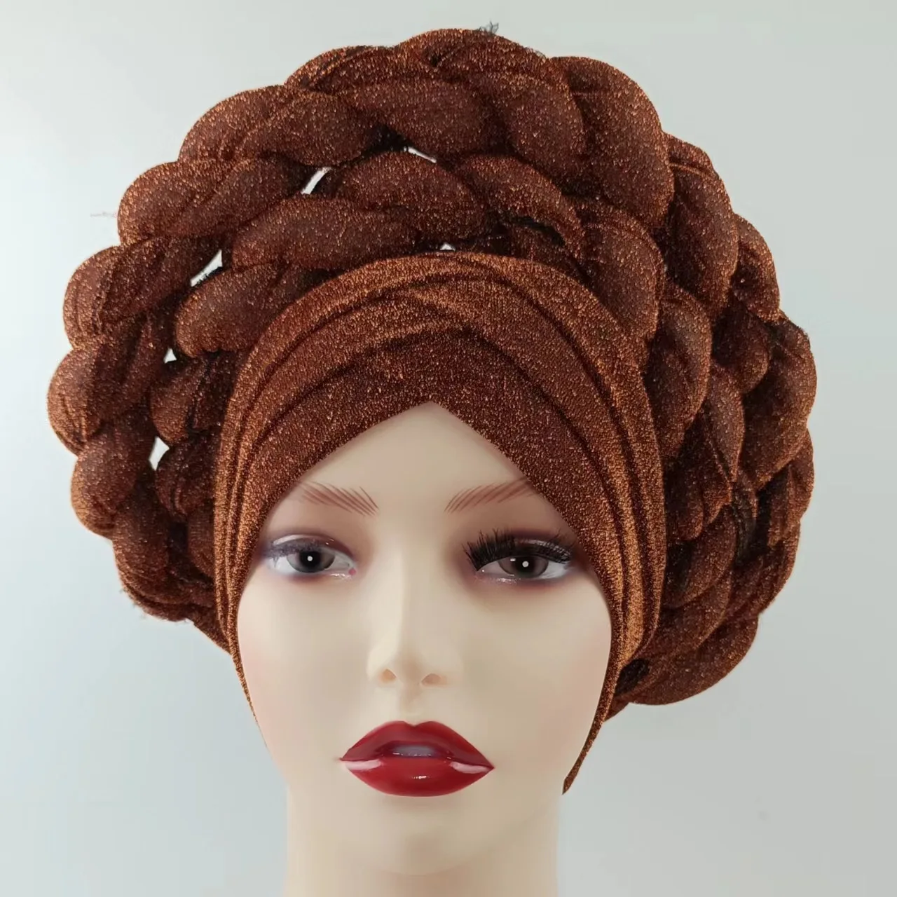 Головной убор для женщин gele, нигерийские турбаны для женщин, африканская головная повязка, модная шапка высокого качества, 1 комплект