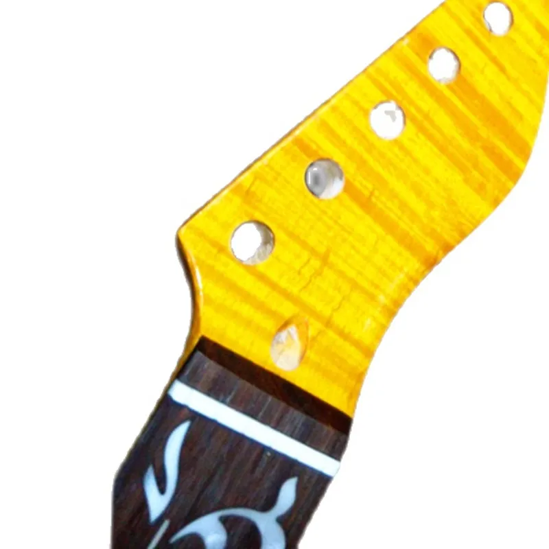 21 22 Frets Maple Electric Guitar Neck Maple Fretboard Inlay Dots Glossy