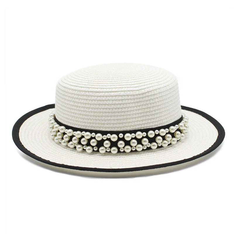 

hats for women Beach outing Luxury women's for the sun straw hat luxury new Fashion elegant designer Free shipping church Pearl