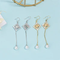 disney mickey mouse earrings luxury jewelry cartoon long fringed mickey pearl earrings dangle crochet earring girl birthday gift