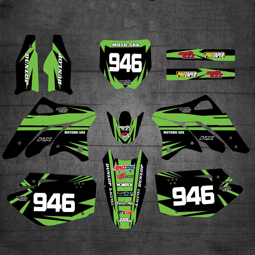 Бесплатный пользовательский номер имя Мотокросс графика фоны наклейки Наборы