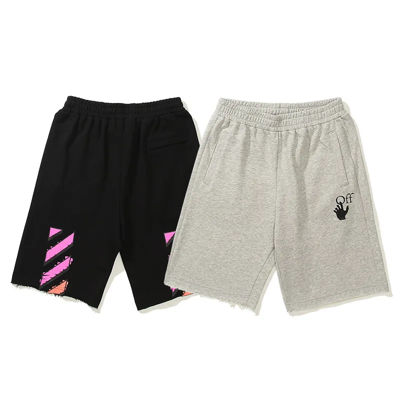

OFF WHITE 2024 fashion 1:1 summer new tide OFF colorful geometric pattern casual shorts men and women