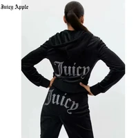 juciy velvet sewing zipper sweatshirt and pants winter tracksuit velour suit tracksuits sweatsuit womens sport suit outfit met