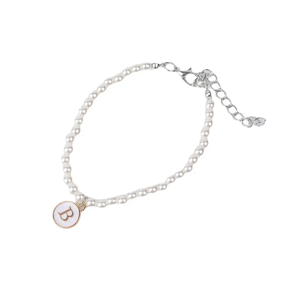 Новый элегантный Простой жемчужный браслет с минималистичными буквами бусинами