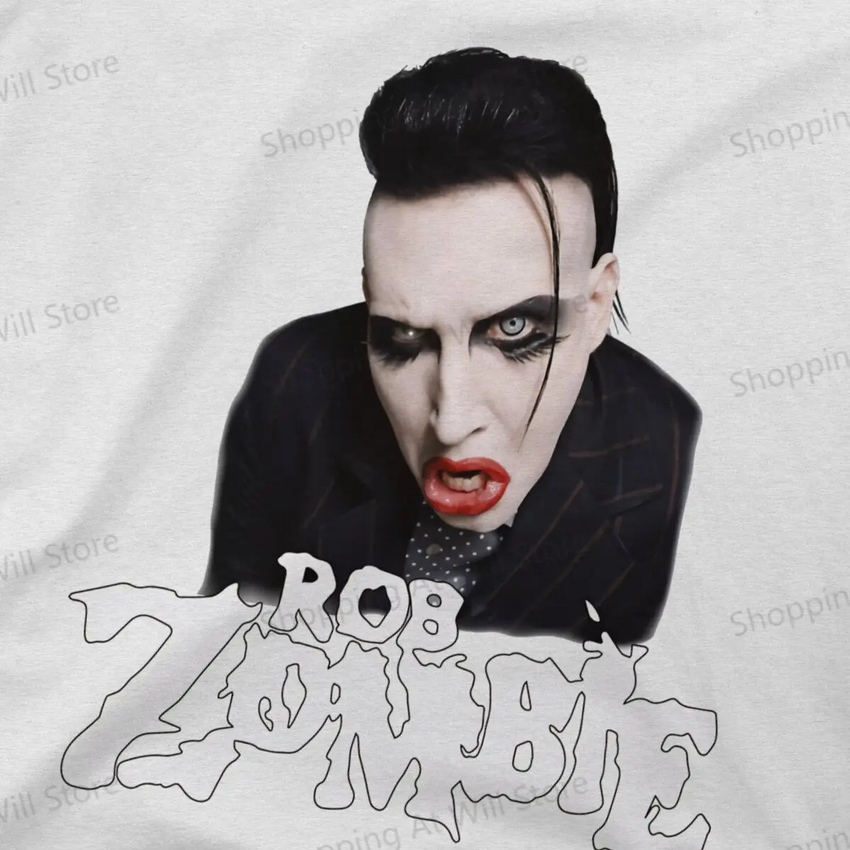Hot selling in Summer men's and women's casual T-shirts Rob Zombie - Marilyn Manson top Street Clothing S-6XL