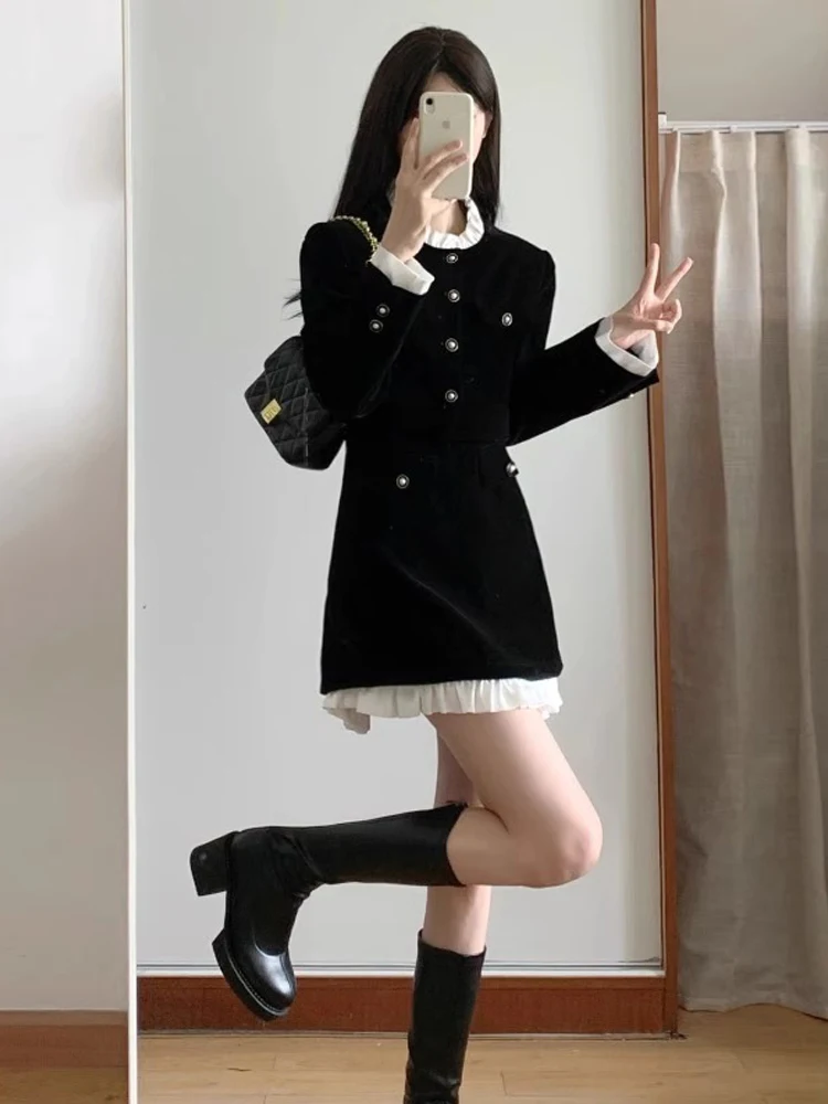 Маленькое платье High Sense комплект из двух предметов женская осенне-зимняя изящная