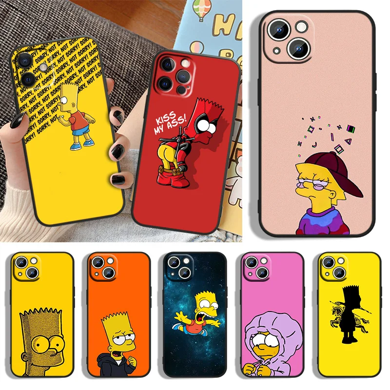 

Anime Simpsons Cool Phone Case For Apple iPhone 14 13 12 11 XS XR X 8 7 6 6S 5 5S SE Pro Max Plus mini Black Cover
