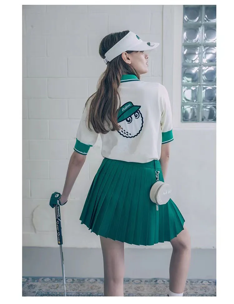 Malbo Golf Shirt Women 2023 Summer Golf Clothing  Casual Lape Short Sleeve ice Silk Knitwear Academy Style Slim Polo T-Shirt