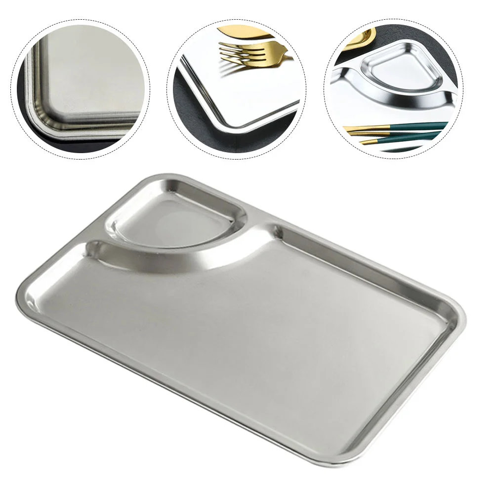 

Plate Dish Divided Dip Tray Dumpling Chips Serving Plates Steel Stainless Sushi Snack Appetizer Mini Bowls Dinner Saucer Bowl