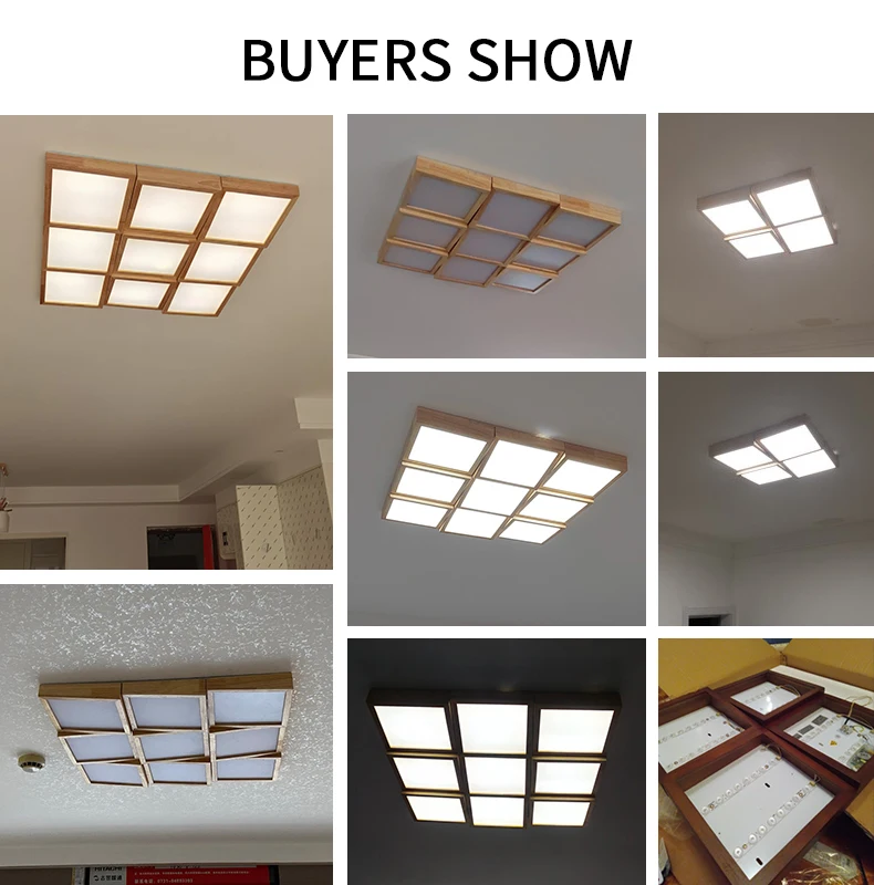 $37.74 Modern Real Wood LED Ceiling Lights For Living Bedroom Hall Lobby Room 4/6/9 Heads Wooden Lamps Techo Indoor Lighting Fixture