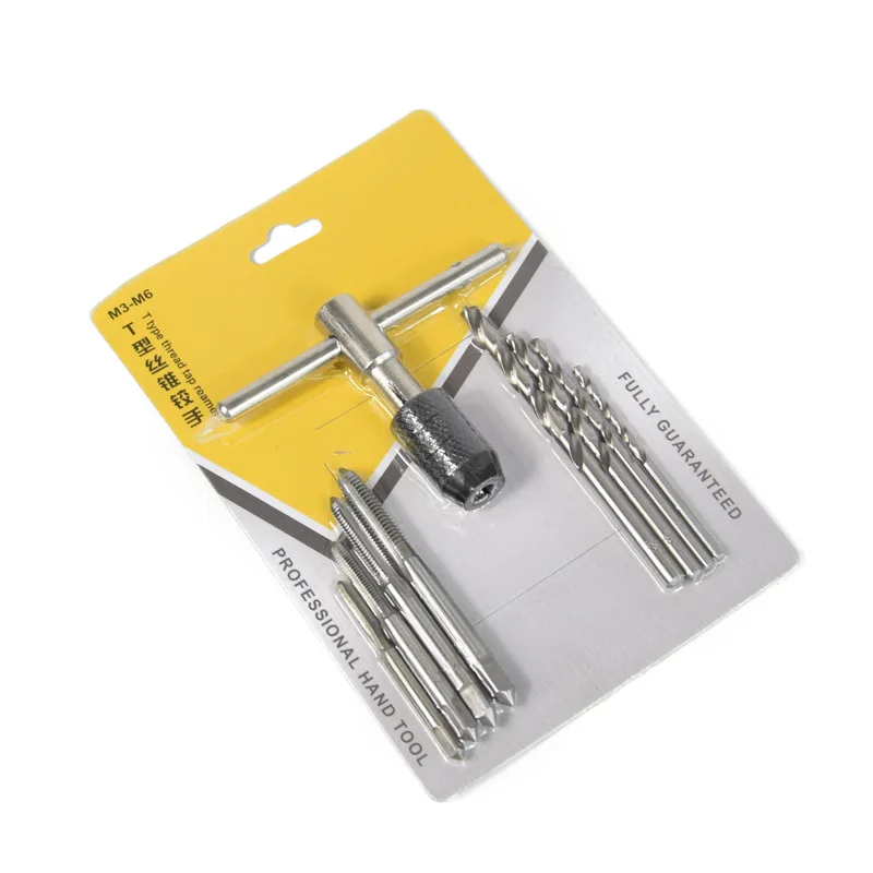 

9PCS/SET T Type Thread Tap Reamer Metric Screw Tap Hand Taps Drill Bit Set Screw Hole Drill Bit Set Machine Thread Tap Hand Tool