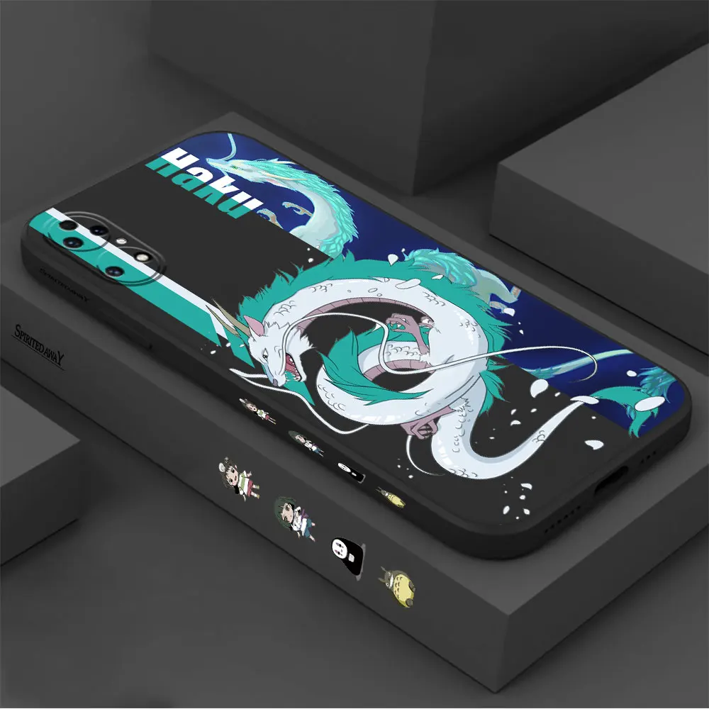 Anime Spirited Away Haku Phone Case For Huawei P60 P50 P40 P30 P20 Mate 50 40 30 20 20X 10 Colour Liquid Silicone Cover Funda