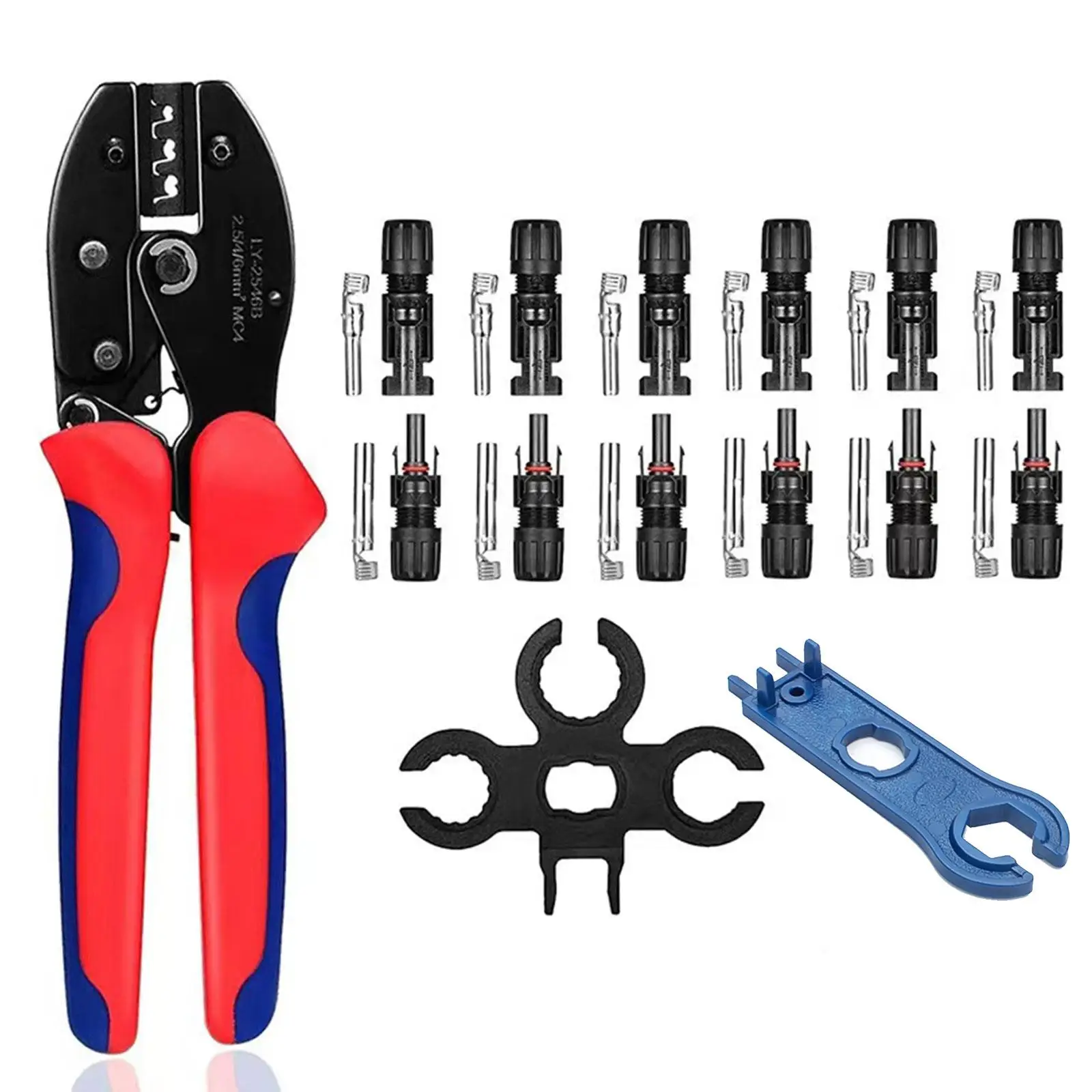 

Набор инструментов для обжима солнечных батарей для 2,5-6, 0 мм²/AWG26-10, кабель для солнечных панелей PV с 12 шт. штекерных разъемов для кабеля солн...