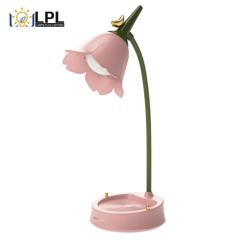 

Детская настольная лампа, креативная аккумуляторная Настольная лампа с сенсорным датчиком и защитой глаз, приглушаемая прикроватная лампа с держателем для ручки