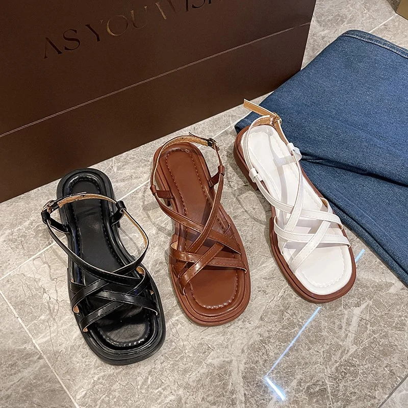 

Летняя обувь для женщин 2023 Нескользящие на толстой подошве тапочки Birkenstock коричневые Модные женские домашние уличные повседневные сандалии