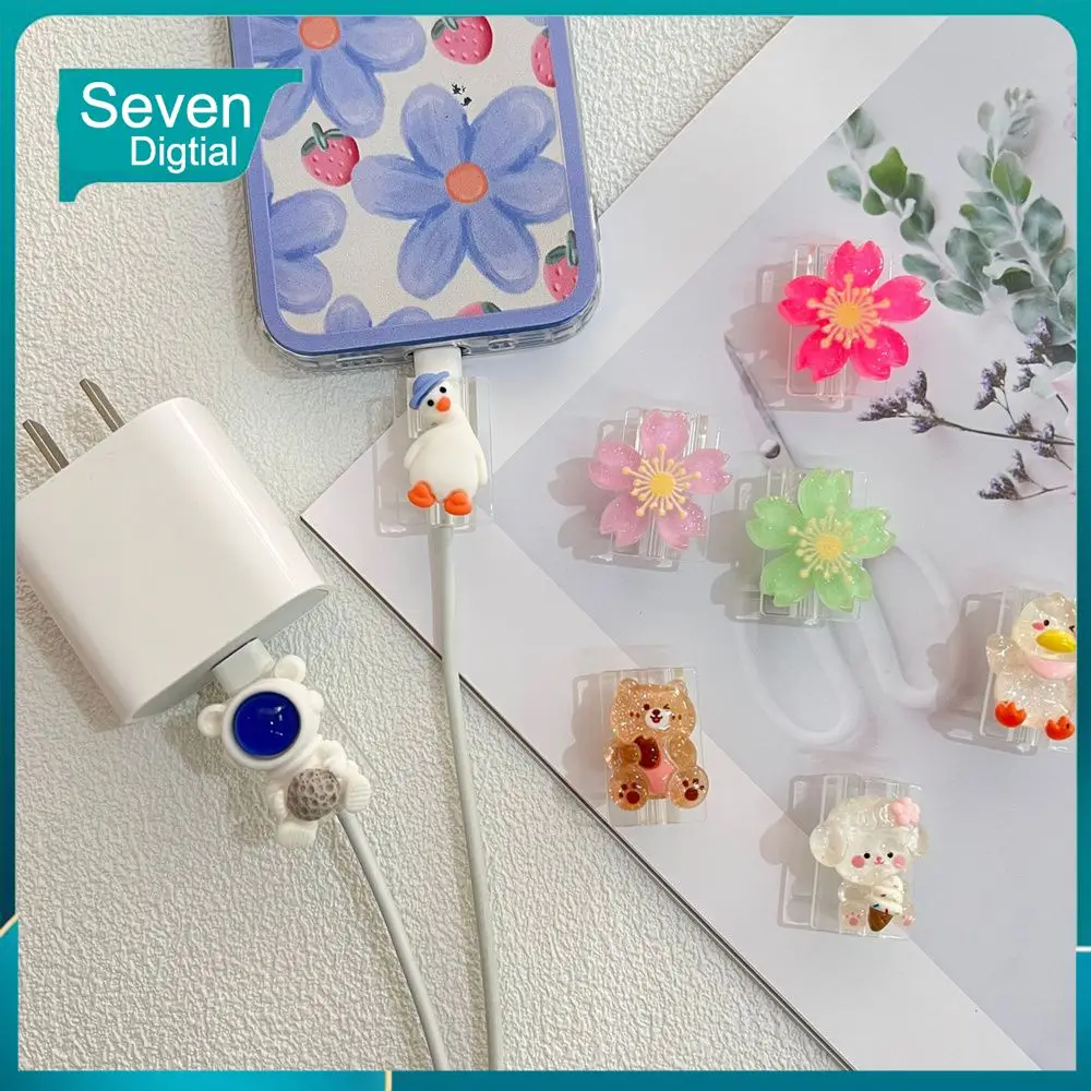 

Bite Organizer Cable Protection Durable New Data Line Cord Case Cartoon Cute Donut Cable Cover Charger Protector Cable Mini 1pc