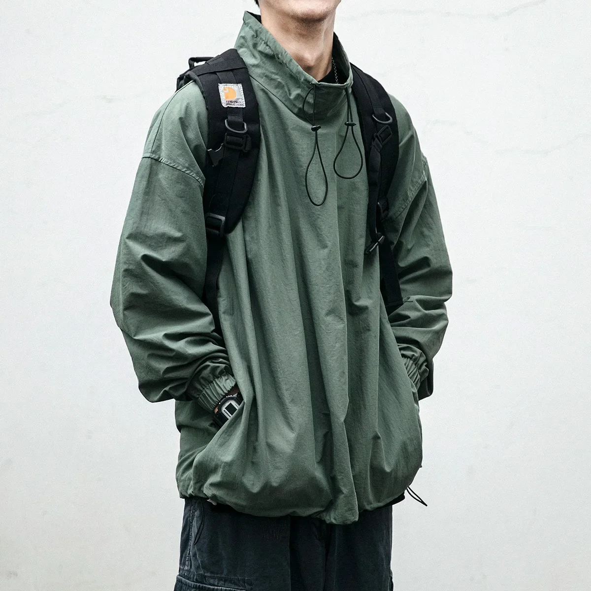 Модная брендовая куртка-поло/черепаха в японском стиле для мужчин свободная