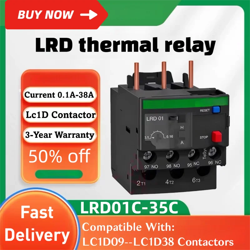 

Тепловизионное реле с защитой от перегрузки Lrd01C 02C 03C 04C 05C 06C 07C 08C 10C 12C 14C 16C 21C 22C 32C 35C Тепловое реле перегрузки