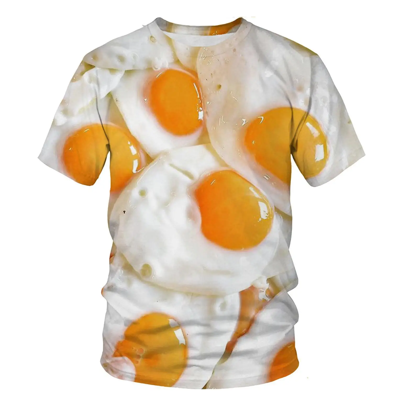

New Summer Fashion Men's Kids T Shirts 3d Printed Burger Fries Donuts Eggs Fun Food Breathable Lightweight Tops