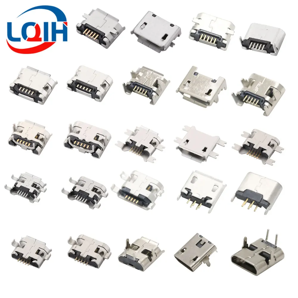

10PCS Micro USB 2 5Pin Connector Jack Female DIP SMD For Phone Tabletels Speakers etc Charging Port Socket Power v8 Plug Data