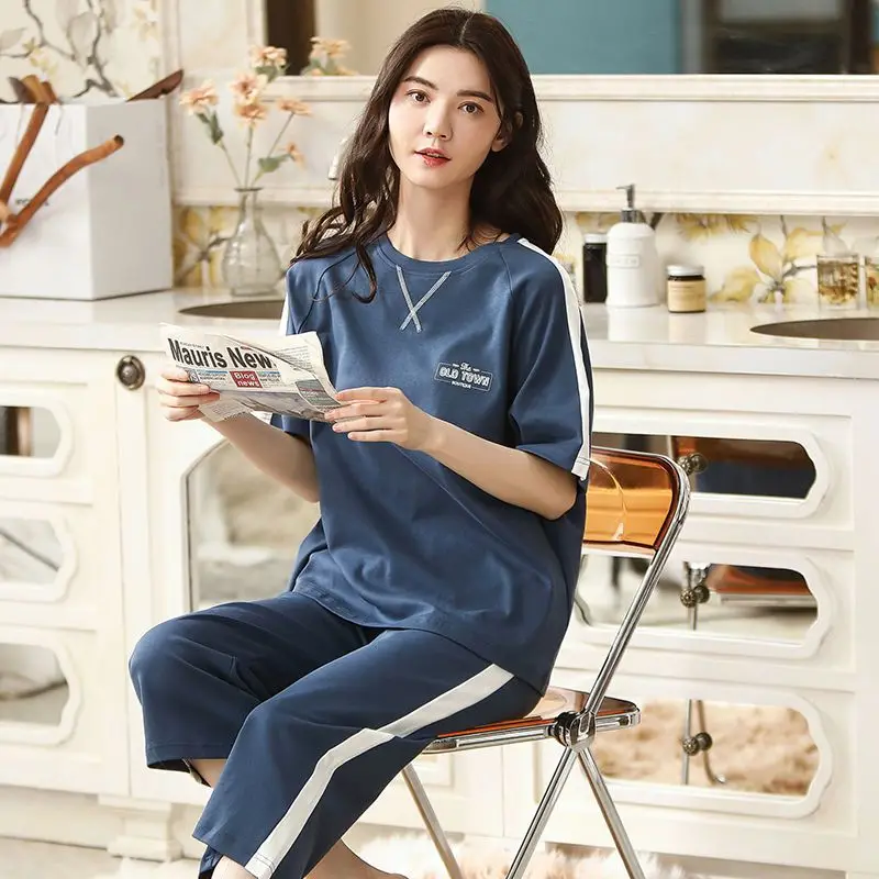 BZEL New Summer Women's Pajamas Set Sweet Home Set Casual Cotton Pajamas Comfortable FemmeFatalePajamas Cutepajamas Loosepajamas