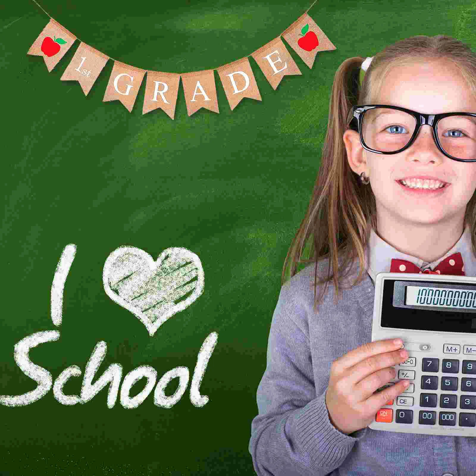 

Childrens Room Decor First Grade Banner Classroom Garland Window Linen School Baby