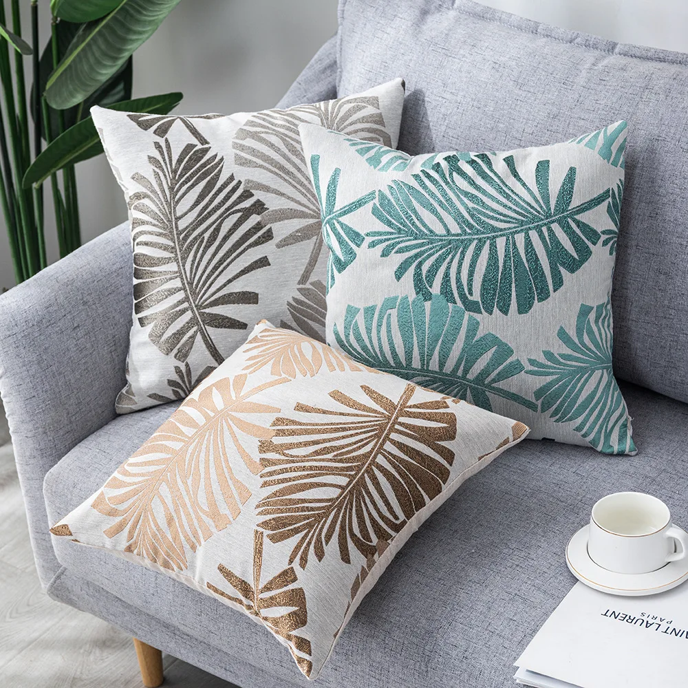 

1Pc Home Decoration 45*45cm New Linen Pillowcase Office Cushion Cover Simple Backrest Pillowcase Single-sided Yarn-dyed Jacquard