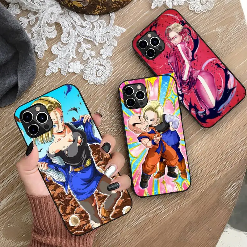 Чехол для телефона Dragon Ball Z Android 18 силиконовый мягкий чехол iphone 13 12 11 Pro Mini XS MAX 8 7 Plus X