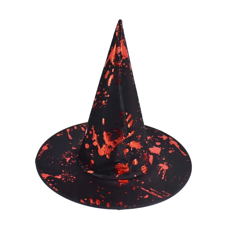 

MXMB Blood Handprint Witch Hat Long Wizard Hat Magican Hat Halloween Halloween Horror Party Costume Decoration