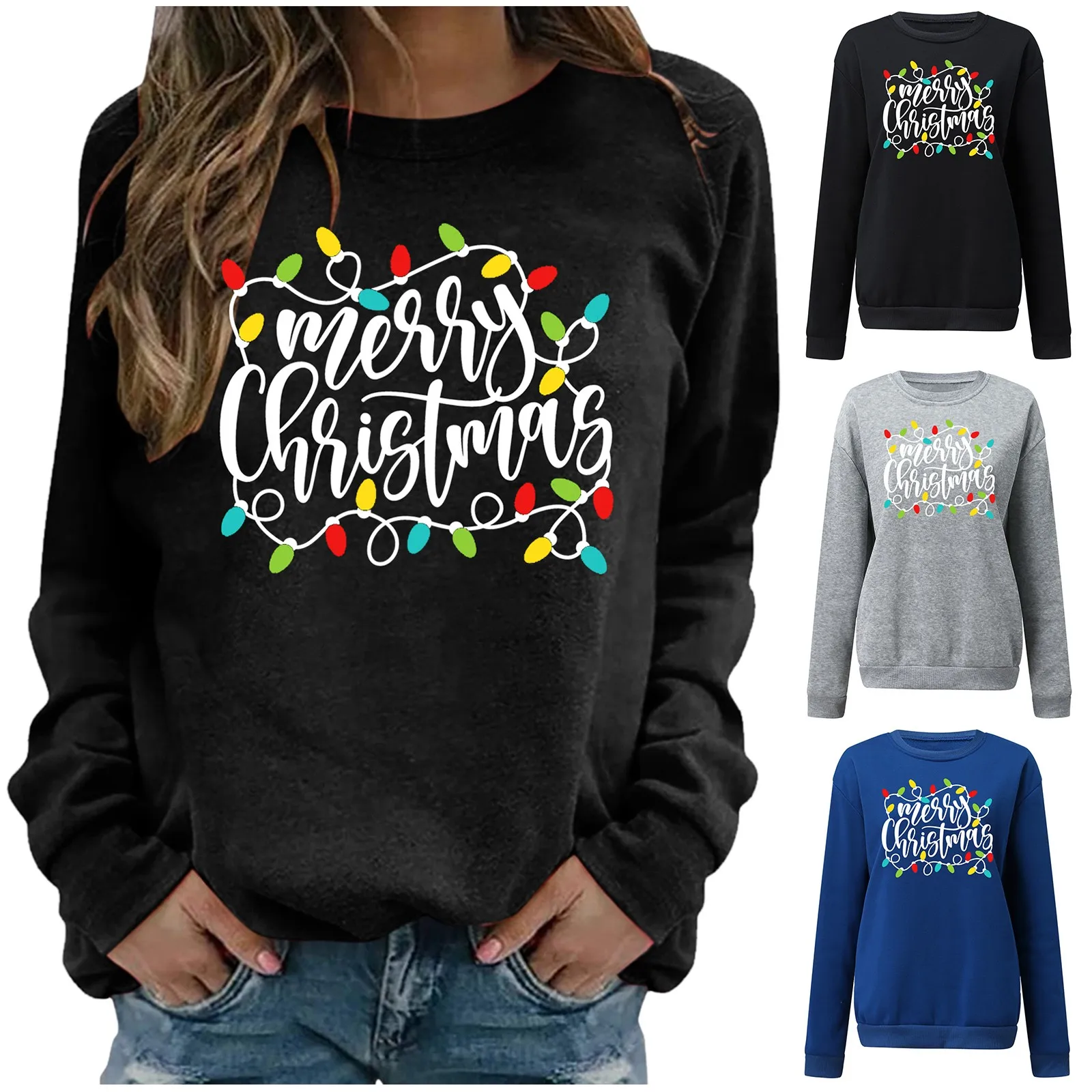 

Merry Christmas Women Pullovers Cartoon Graphic Women Sweatshirt Christmaso Neck Printing Holiday Street Pullover Tops Sudaderas