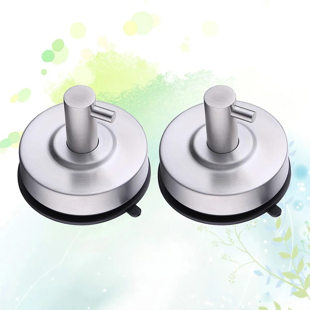 

Stainless Steel Removable Wall-mounted Suction Hooks Vacuum Suction Cup Brushed Shower Hook Wall Hanger for Kitchen Bathroom