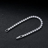 100 925 sterling silver 4 6 ct 3mm real moissanite tennis bracelet for women luxury charm high jewelry bracelet