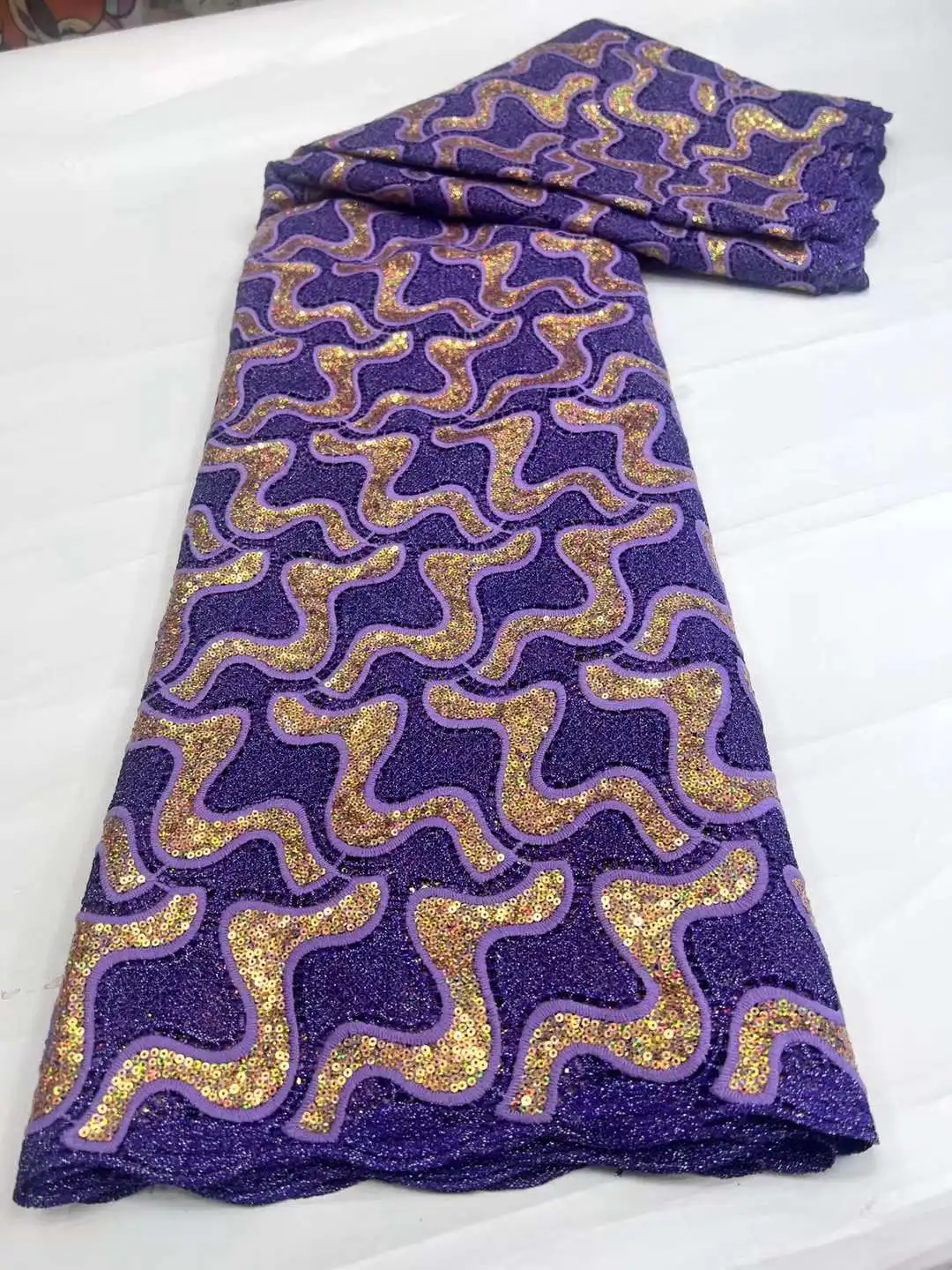 Элегантная нигерийская кружевная ткань из гипюра 2024 Высококачественная