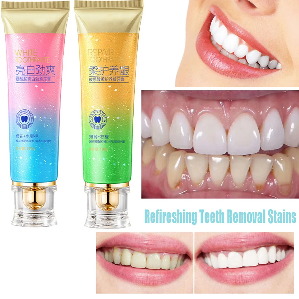 

100g Niacinamide Hyaluronic Acid Whitening Toothpaste Brightening Toothpaste Remove Stains Plaque Fresh Breath Teeth Oral Care