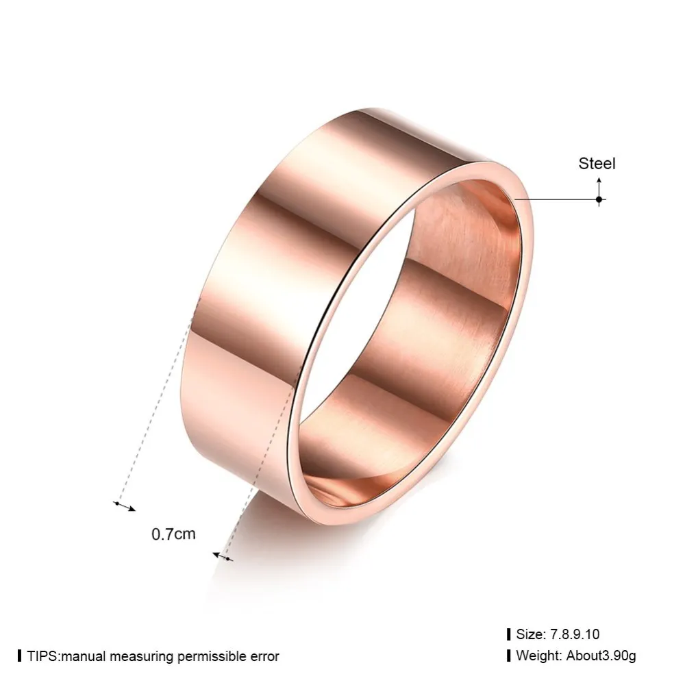 

Men's Titanium Steel Finger Rings Wide Band Rings Chunky Rings Rose Gold US Size 10(19.8mm)