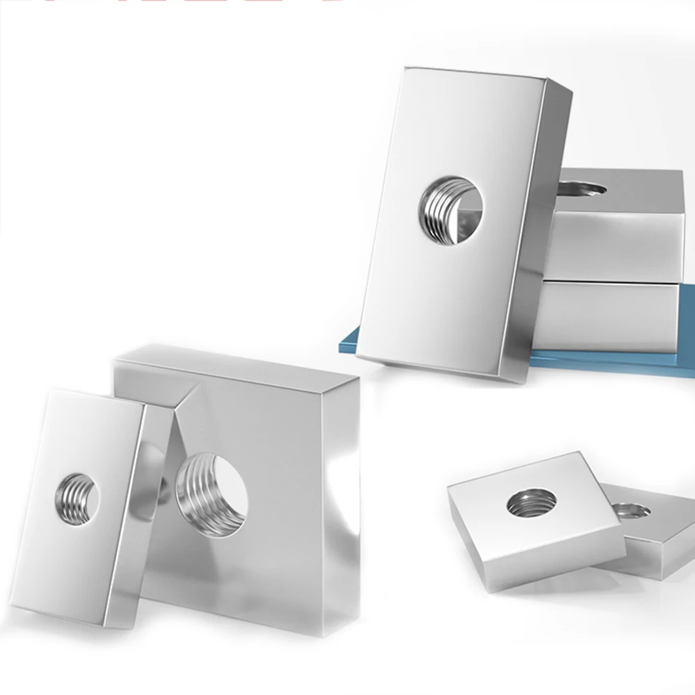 

1/2/5 шт. прямоугольная гайка из нержавеющей стали 304, метрическая грубая резьба M3 M4 M5 M6 M8 M10 M12, длина 10/20/40/60 мм, толщина 3 мм-5 мм