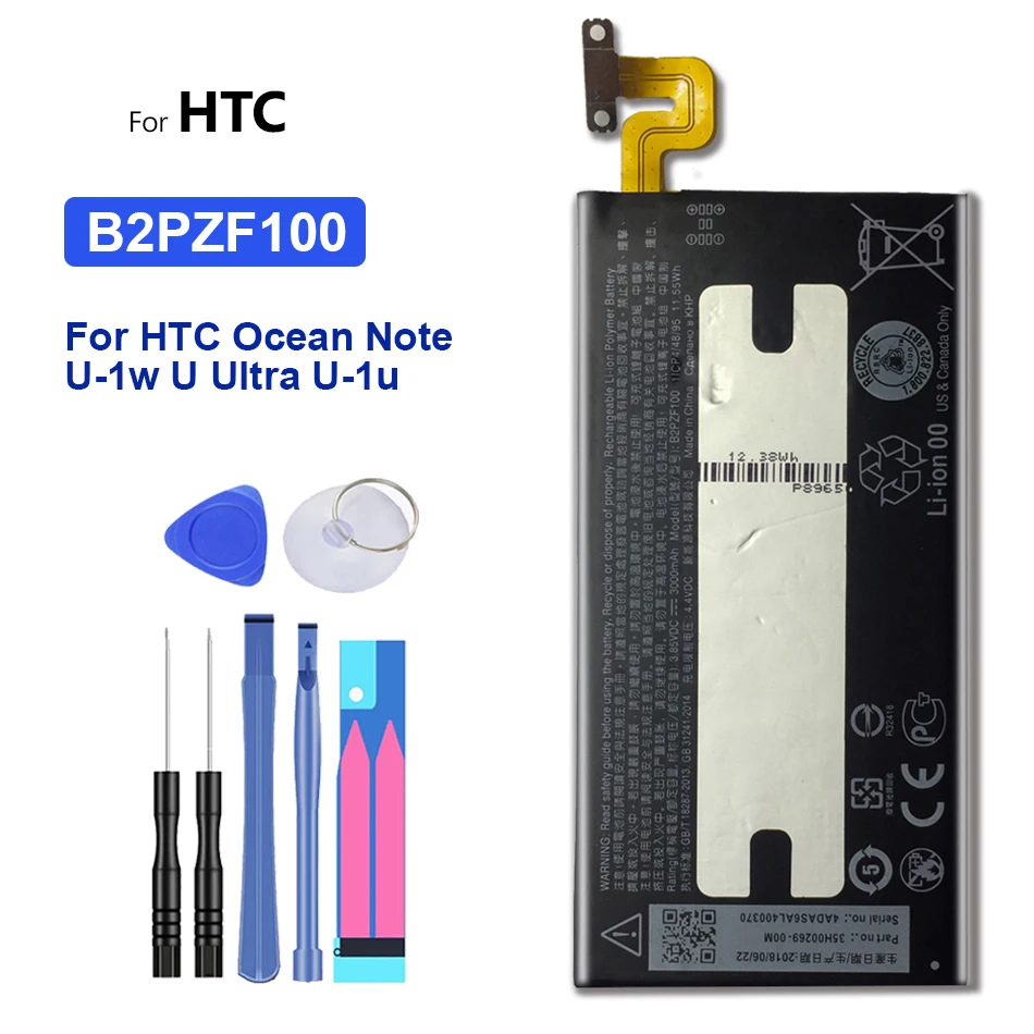 

Replacement Battery For HTC Ocean Note U-1w U Ultra U-1u Battery B2PZF100 3000mAh with Track Code