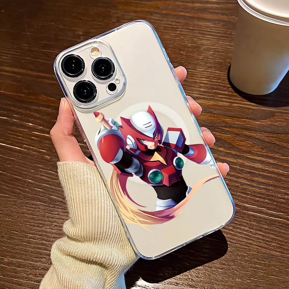 Game For iPhone 11 12 13 14 15 16 Pro Max Plus Magsafe Magnetic Transparent Protector Wireless Charge Phone Case M-Mega M-Man