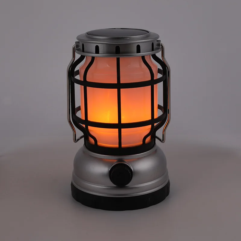 

Портативный уличный светильник для палатки, светодиодный фонарь на солнечной батарее, заряжаемый от Usb, Классический керосиновый Ретро све...