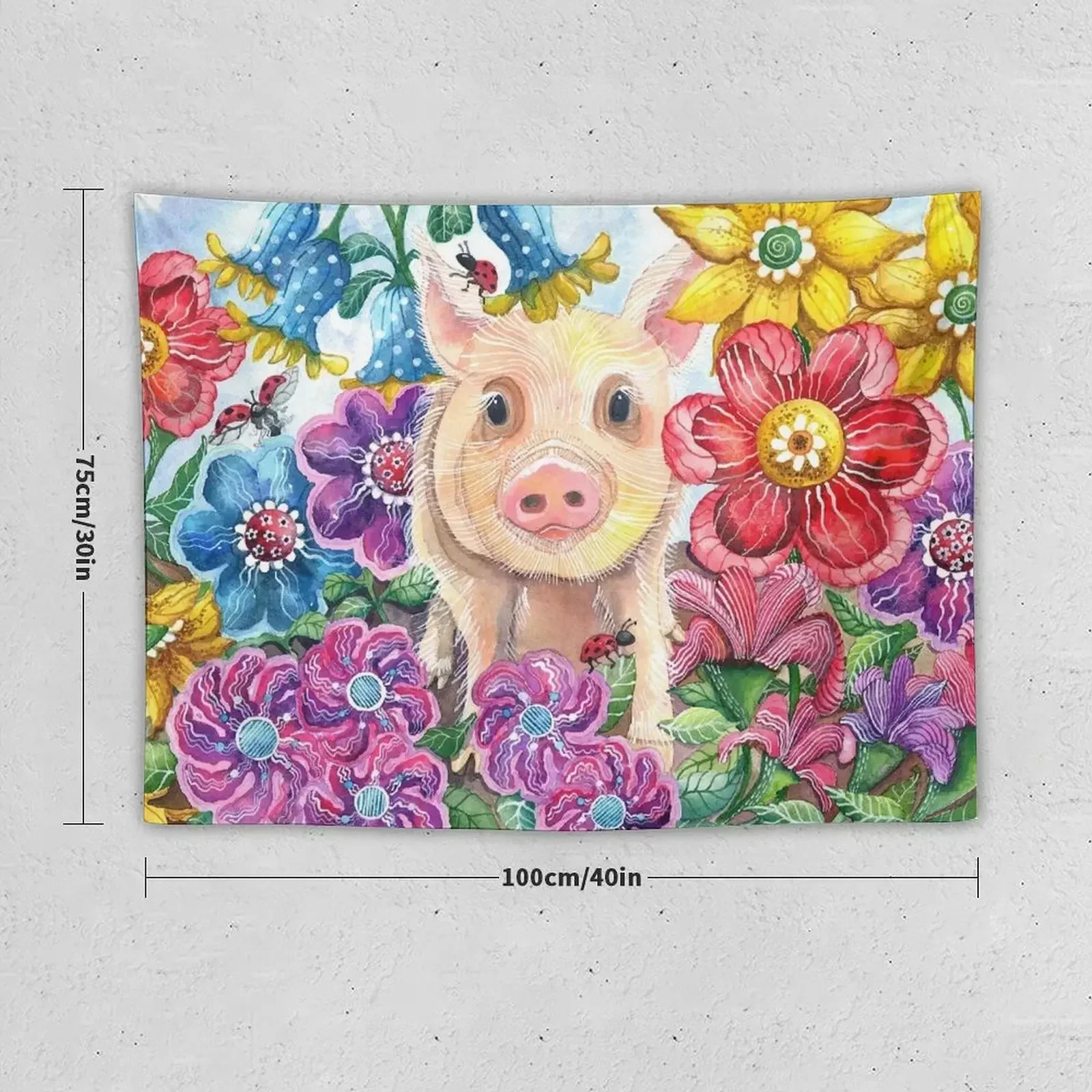 Penelope Pig Гобелен Домашний и комфортный декор Эстетические украшения для комнаты