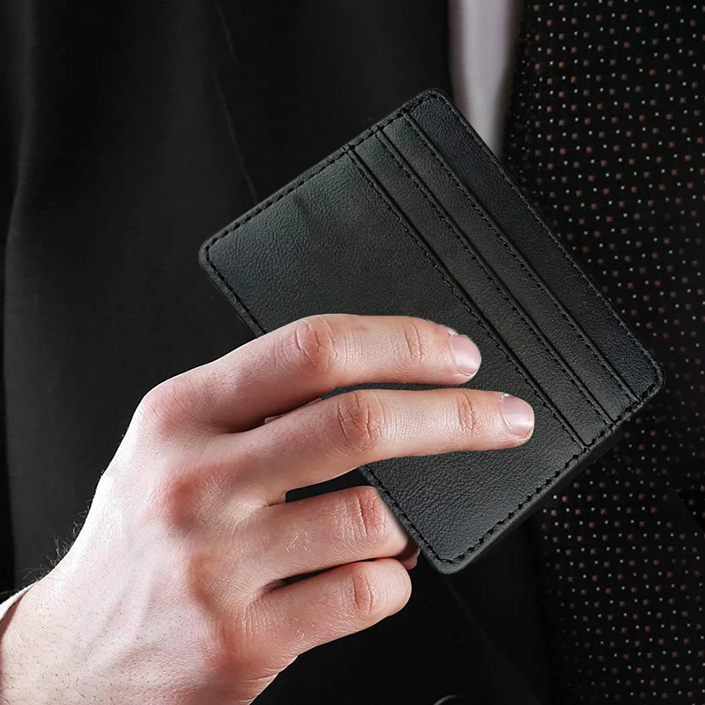 

PU Leather Men Card Wallets Fashion Credit Coin Purses Multi-position Card Portable Multi-function Minimalist for Business Gift